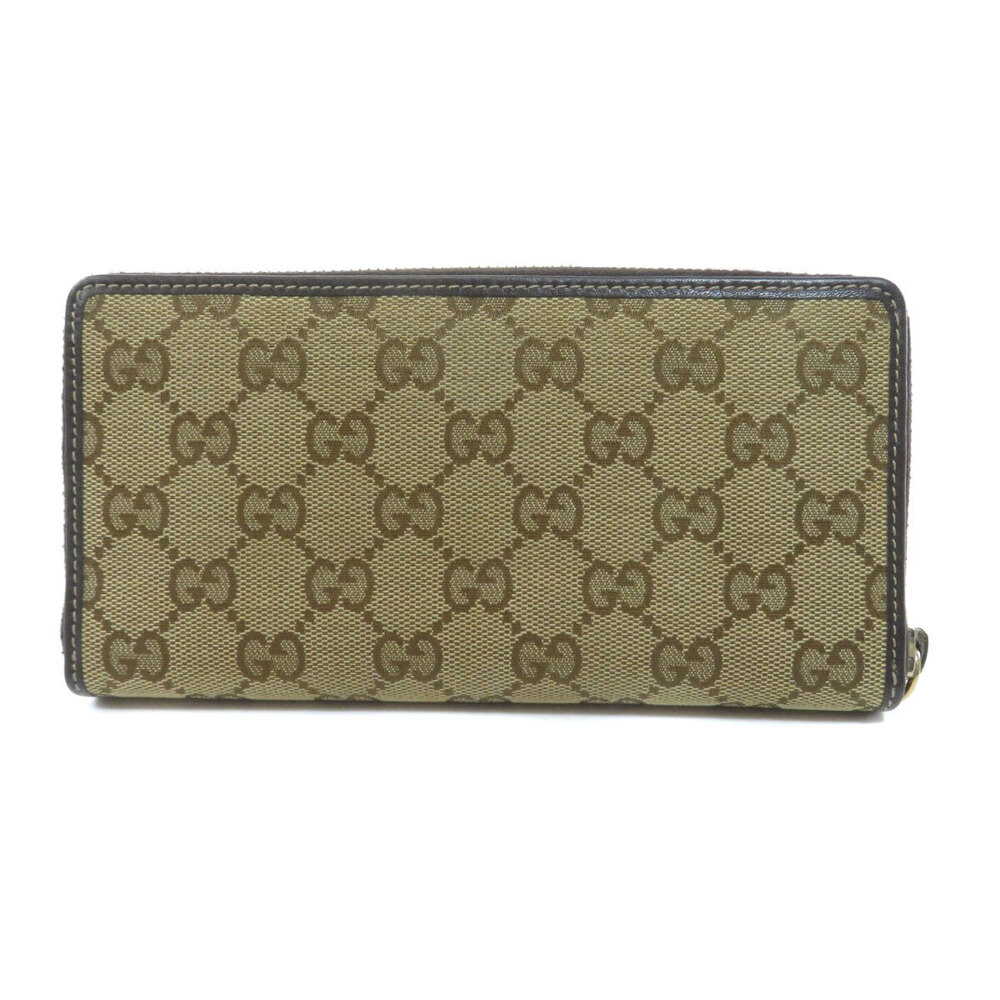 Gucci Leather Long Canvas Wallet GG Black